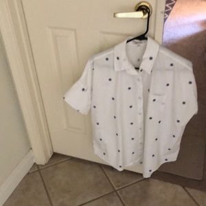 Madewell short sleeve cotton blouse
